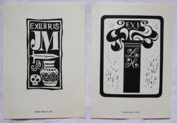 Jaroslav Svab - Exlibris JM, Exlibris LH Jaroslav Svab - Exlibris JM, Exlibris LH