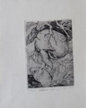 Petr Hampl - Surrealist motif, conch and fish Petr Hampl - Surrealist motif, conch and fish