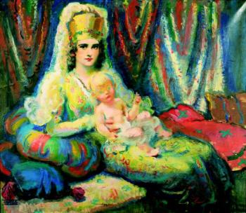 A sitting actress in a theatre costume A sitting actress in a theatre costume