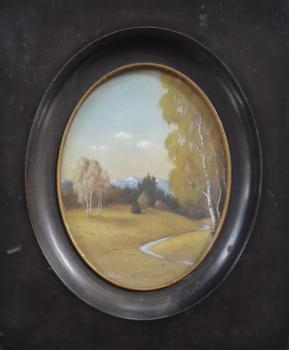 Autumn landscape with birch trees and mountain pea Autumn landscape with birch trees and mountain pea