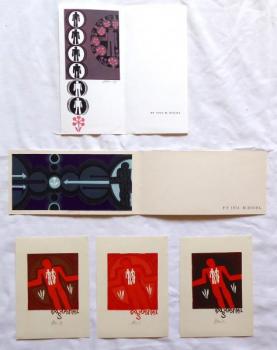 Miroslav Houra - 3x Ex libris Vlastimil, PF 1974, Miroslav Houra - 3x Ex libris Vlastimil, PF 1974,