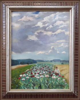 Frantisek Nachtigal - Young man at the poppy field Frantisek Nachtigal - Young man at the poppy field
