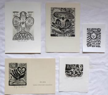 Olga Cechova - Four ex libris, PF 1974 Olga Cechova - Four ex libris, PF 1974