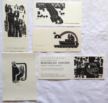 Miroslav Houra - PF 1976, 2 x PF 1979, Ex libris, Miroslav Houra - PF 1976, 2 x PF 1979, Ex libris,