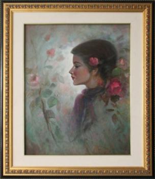 Mario Ronca: Girl with roses Mario Ronca: Girl with roses