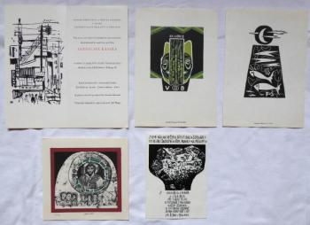 Jaroslav Kaiser - 2x exlibris, Icon, 2x Invitation Jaroslav Kaiser - 2x exlibris, Icon, 2x Invitation
