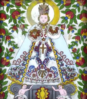 Reverse glass painting - Infant Jesus of Prague Reverse glass painting - Infant Jesus of Prague