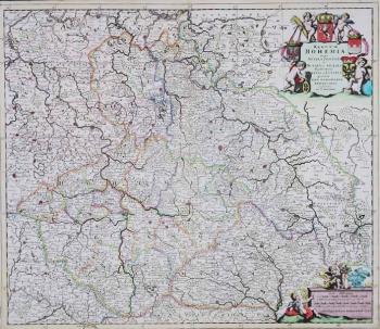 MAP OF BOHEMIA, MORAVIA, SILESIA MAP OF BOHEMIA, MORAVIA, SILESIA