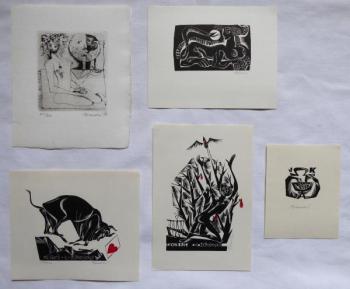 Anna Grmelova - Five ex libris (2x K. Zizkovsky, S Anna Grmelova - Five ex libris (2x K. Zizkovsky, S