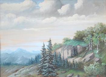 Kucera - Landscape with birch trees and mountains Kucera - Landscape with birch trees and mountains