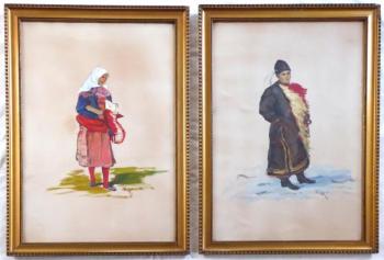 Young Man and Girl in Costume Young Man and Girl in Costume