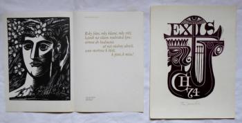 Jaroslav Svab - Exlibris 74, Vaclav Masek + Franti Jaroslav Svab - Exlibris 74, Vaclav Masek + Franti