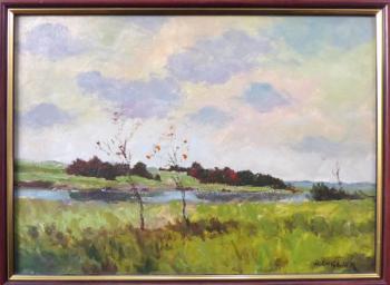 Lada Ehrlich - Landscape with a pair of rowan tree Lada Ehrlich - Landscape with a pair of rowan tree