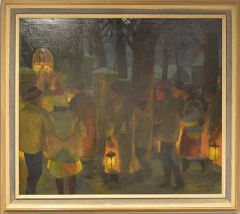 Evening Landscape - Bohdan Obrovský (1925 - 2002) - 1957 Evening Landscape - Bohdan Obrovský (1925 - 2002) - 1957