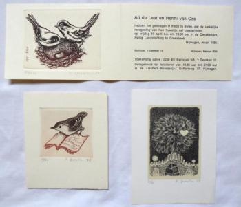 Rudolf Broulim - Two Exlibris, Announcements, Herm Rudolf Broulim - Two Exlibris, Announcements, Herm