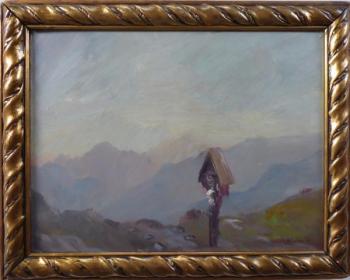 Calvary and View of Trosky Castle Calvary and View of Trosky Castle