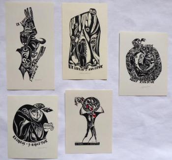 Anna Grmelova - Five ex libris J. Runstuk Anna Grmelova - Five ex libris J. Runstuk